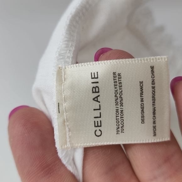 Nwt Cellabie white leopard sleeve fringe top - Picture 6 of 6